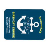 パーソナライズされた誕生日クルーズスクワッドいかり マグネット (横)