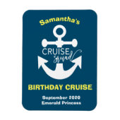 パーソナライズされた誕生日クルーズスクワッドいかり マグネット (縦)