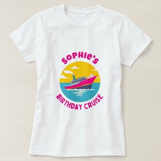 パーソナライズされた誕生日クルーズ Tシャツ (デザイン正面)