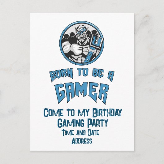 パーソナライズされた誕生日ゲームパーティー インビテーションポストカード (正面)