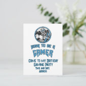 パーソナライズされた誕生日ゲームパーティー インビテーションポストカード (スタンド正面)