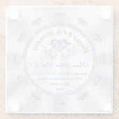 パーソナライズされた誕生日コースターエレガントズ ガラスコースター (裏面)