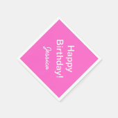 パーソナライズされた誕生日ナプキンカスタムの色 スタンダードカクテルナプキン (角)