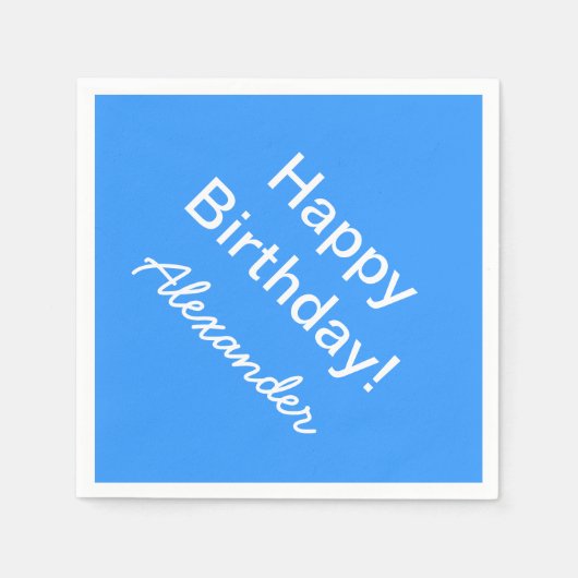 パーソナライズされた誕生日ナプキンカスタムの色 スタンダードカクテルナプキン (正面)