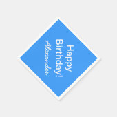 パーソナライズされた誕生日ナプキンカスタムの色 スタンダードカクテルナプキン (角)