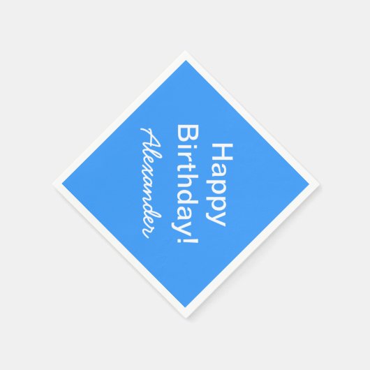 パーソナライズされた誕生日ナプキンカスタムの色 スタンダードカクテルナプキン (角)