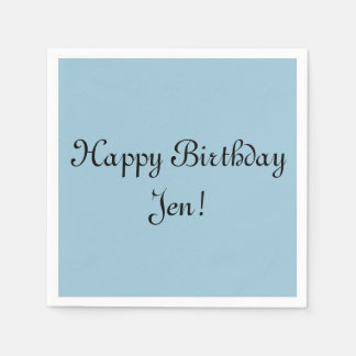 パーソナライズされた誕生日ナプキンス – 任意の色とフォント スタンダードカクテルナプキン