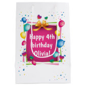 パーソナライズされた誕生日バッグ ミディアムペーパーバッグ (裏面)