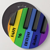 パーソナライズされた誕生日バッジ – 誕生日ピアノ 缶バッジ (正面&裏面)