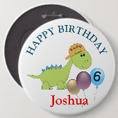 パーソナライズされた誕生日バッジ – 6今日 缶バッジ (正面&裏面)