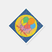 パーソナライズされた誕生日バルーンのナプキン スタンダードカクテルナプキン (角)