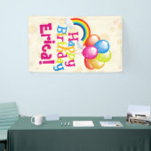 パーソナライズされた誕生日バルーン虹バナー 横断幕 (トレードショー)