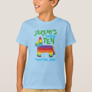 パーソナライズされた誕生日パーティーの好意レインボーピナータ Tシャツ