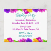 パーソナライズされた誕生日パーティーアフリカンアメリカン・ガール インビテーションポストカード (裏面)