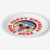 パーソナライズされた誕生日ピエロ ペーパープレート (アングル)