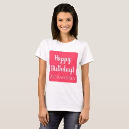 パーソナライズされた誕生日ピモダンンクハッピーバースデー Tシャツ