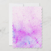 パーソナライズされた誕生日ピンクと紫のユニコーン 招待状 (裏面)