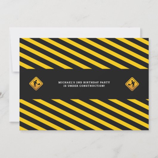 パーソナライズされた誕生日フォト建築トラック 招待状 (裏面)