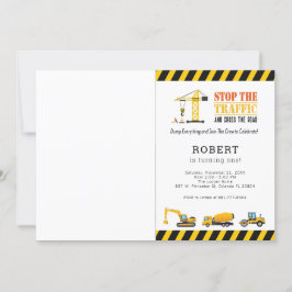 パーソナライズされた誕生日フォト建築トラック 招待状