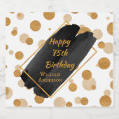 パーソナライズされた誕生日ブモダンラックと金ゴールドワイン スパークリングワインラベル (シングルラベル)