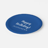 パーソナライズされた誕生日ブルーパーティー ペーパープレート (アングル)