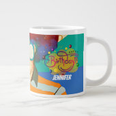 パーソナライズされた誕生日マファンキーグ – レトロアフロアート ジャンボコーヒーマグカップ (右)