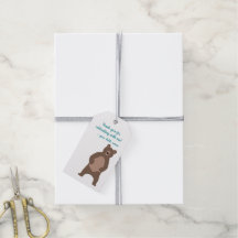 パーソナライズされた誕生日モダンブラウンベアーフェイヴバッグ