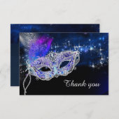 パーソナライズされた誕生日仮装パーティー サンキューカード (正面/裏面)