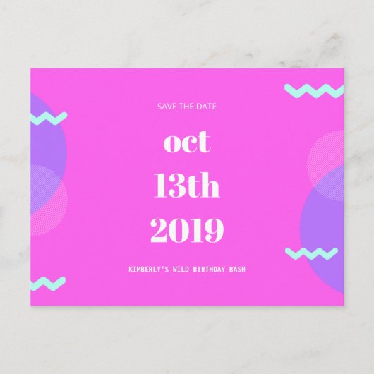 -パーソナライズされた誕生日保存日付 ポストカード (正面)