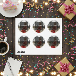 パーソナライズされた誕生日写真シール ラウンドシール