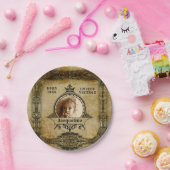 パーソナライズされた誕生日写真テンプレートヴィンテージレトロ ペーパープレート (パーティー)