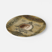 パーソナライズされた誕生日写真テンプレートヴィンテージレトロ ペーパープレート (アングル)