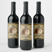 パーソナライズされた誕生日写真テンプレートヴィンテージレトロ ワインラベル (ボトル)