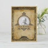 パーソナライズされた誕生日写真テンプレートヴィンテージレトロ 招待状 (スタンド正面)