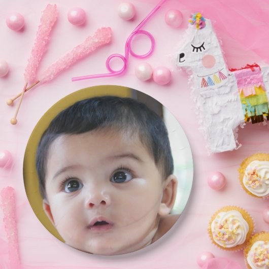 パーソナライズされた誕生日写真 ペーパープレート (パーティー)