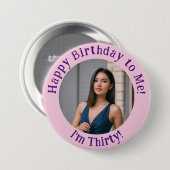 パーソナライズされた誕生日写真、写真バッジ 缶バッジ (正面&裏面)
