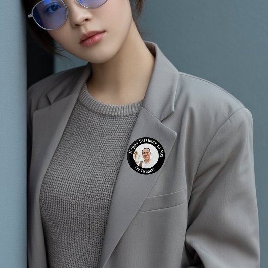 パーソナライズされた誕生日写真、写真バッジ 缶バッジ