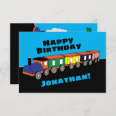 パーソナライズされた誕生日列車カード サンキューカード (正面/裏面)