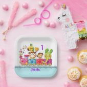 パーソナライズされた誕生日動物列車の幼い子ども ペーパープレート (パーティー)