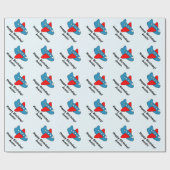 パーソナライズされた誕生日包装紙 |キッズ飛行機 ラッピングペーパー (フラット)