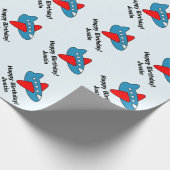 パーソナライズされた誕生日包装紙 |キッズ飛行機 ラッピングペーパー (角)