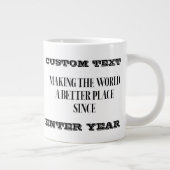 パーソナライズされた誕生日名と年マグ ジャンボコーヒーマグカップ (右)