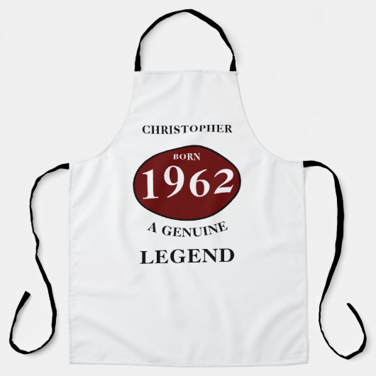 パーソナライズされた誕生日名の追加年生まれパーティー エプロン (正面)