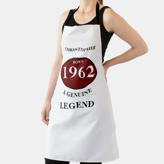 パーソナライズされた誕生日名の追加年生まれパーティー エプロン (インサイチュ)