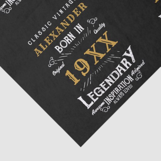 パーソナライズされた誕生日名を追加する伝説的な父 薄葉紙 (詳細)