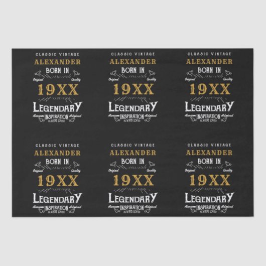 パーソナライズされた誕生日名を追加する伝説的な父 薄葉紙 (正面)