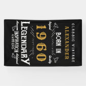 パーソナライズされた誕生日名前を追加する伝説的な金ゴールド 横断幕 (横)