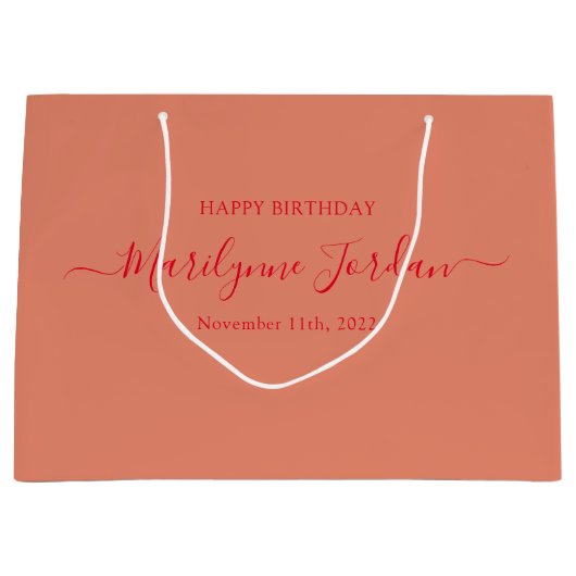 パーソナライズされた誕生日大抱き枕 ラージペーパーバッグ (正面)