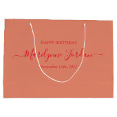 パーソナライズされた誕生日大抱き枕 ラージペーパーバッグ (裏面)