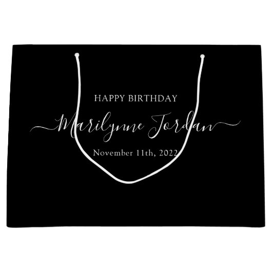 パーソナライズされた誕生日大抱き枕 ラージペーパーバッグ (正面)